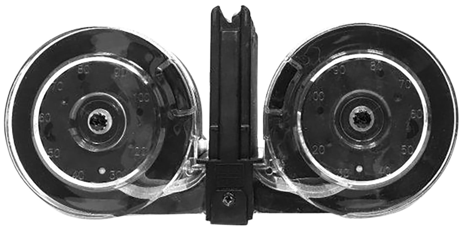 KCI USA KCIMZ001 5.56x45mm NATO 100-Round Black Polymer Drum Magazine for AR-15