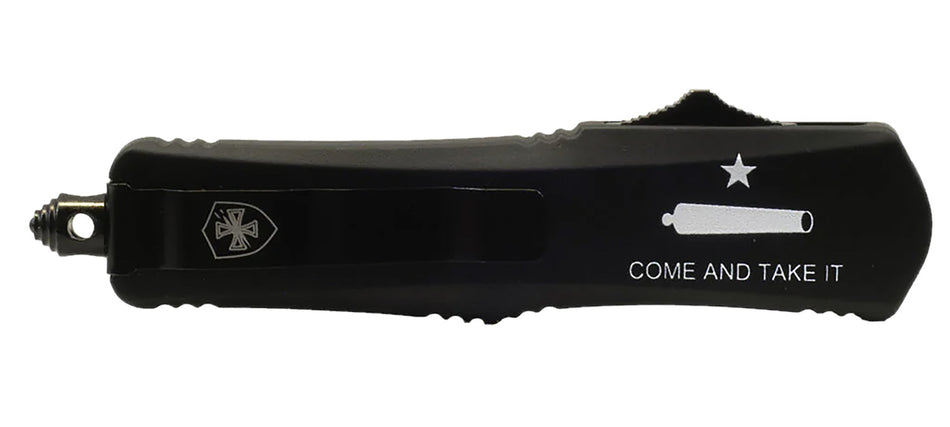 Templar Knife Gen II Come And Take It Small OTF Tanto Plain Part Serrated 440C SS Blade with Cannon Aluminum Handle