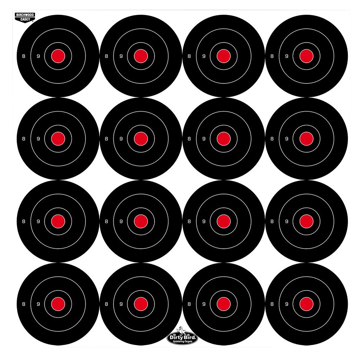 Birchwood Casey 35309 Dirty Bird 3" Tagboard Bullseye Hanging Target Black/White 12 PK