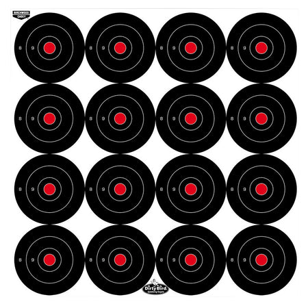 Birchwood Casey 35309 Dirty Bird 3" Tagboard Bullseye Hanging Target Black/White 12 PK