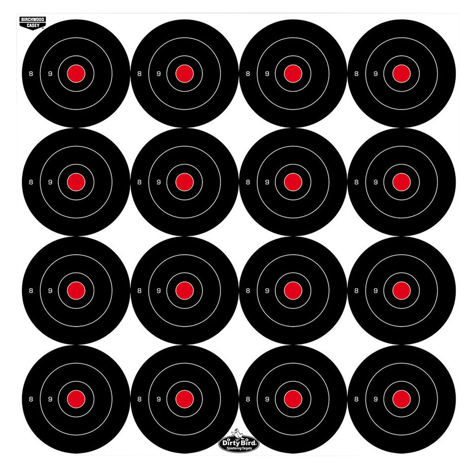 Birchwood Casey 35309 Dirty Bird 3" Tagboard Bullseye Hanging Target Black/White 12 PK