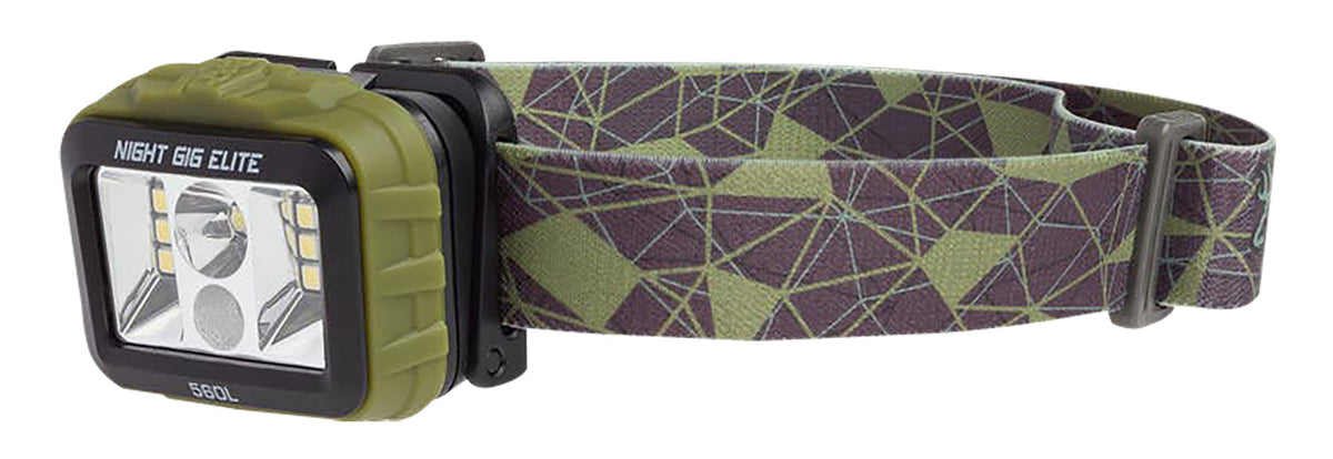 Browning Night Gig Elite Wide Angle Headlamp 560 Lumen White/Green LED USB Rechargeable Green