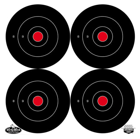 Birchwood Casey 35504 Dirty Bird Bull's-Eye 5.5" Tagboard Target Black/White 12 PK