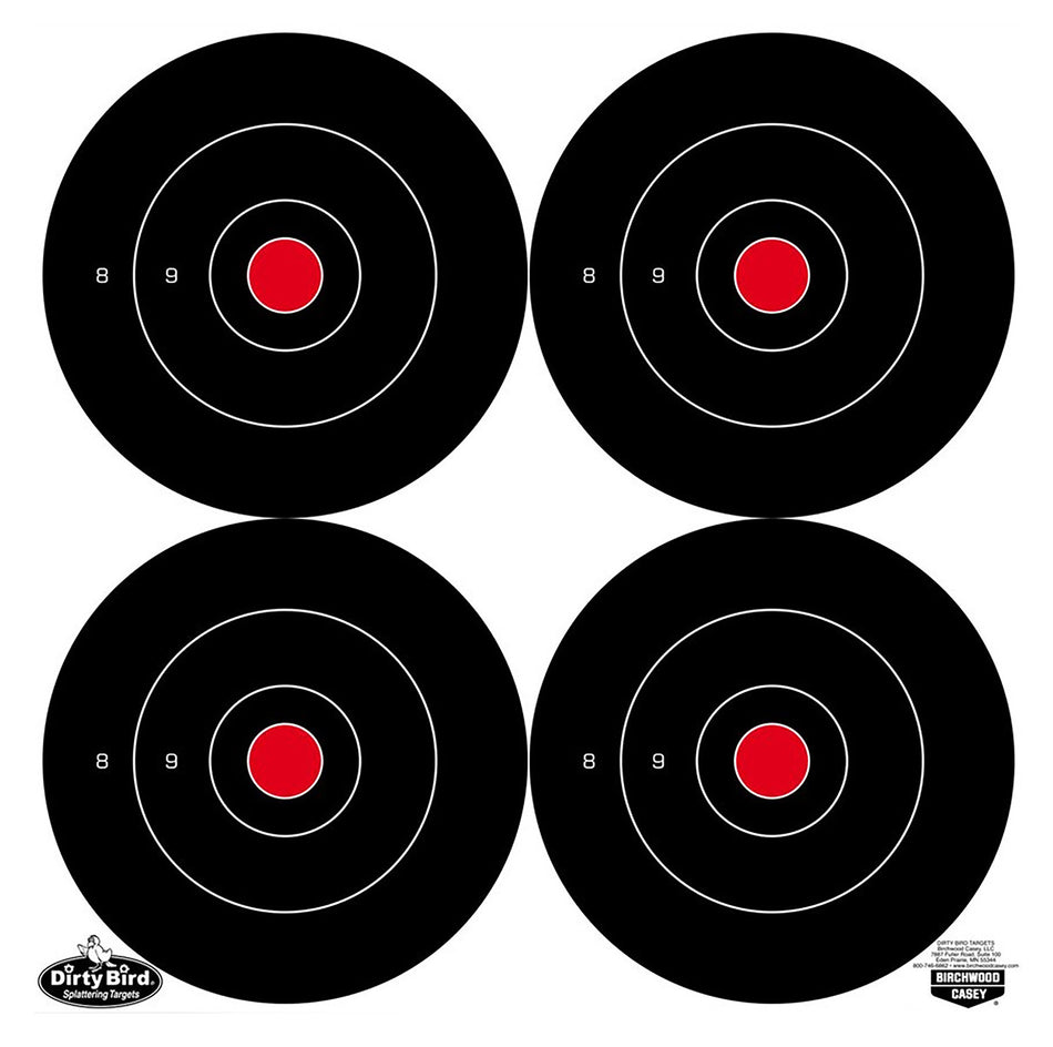 Birchwood Casey 35504 Dirty Bird Bull's-Eye 5.5" Tagboard Target Black/White 12 PK