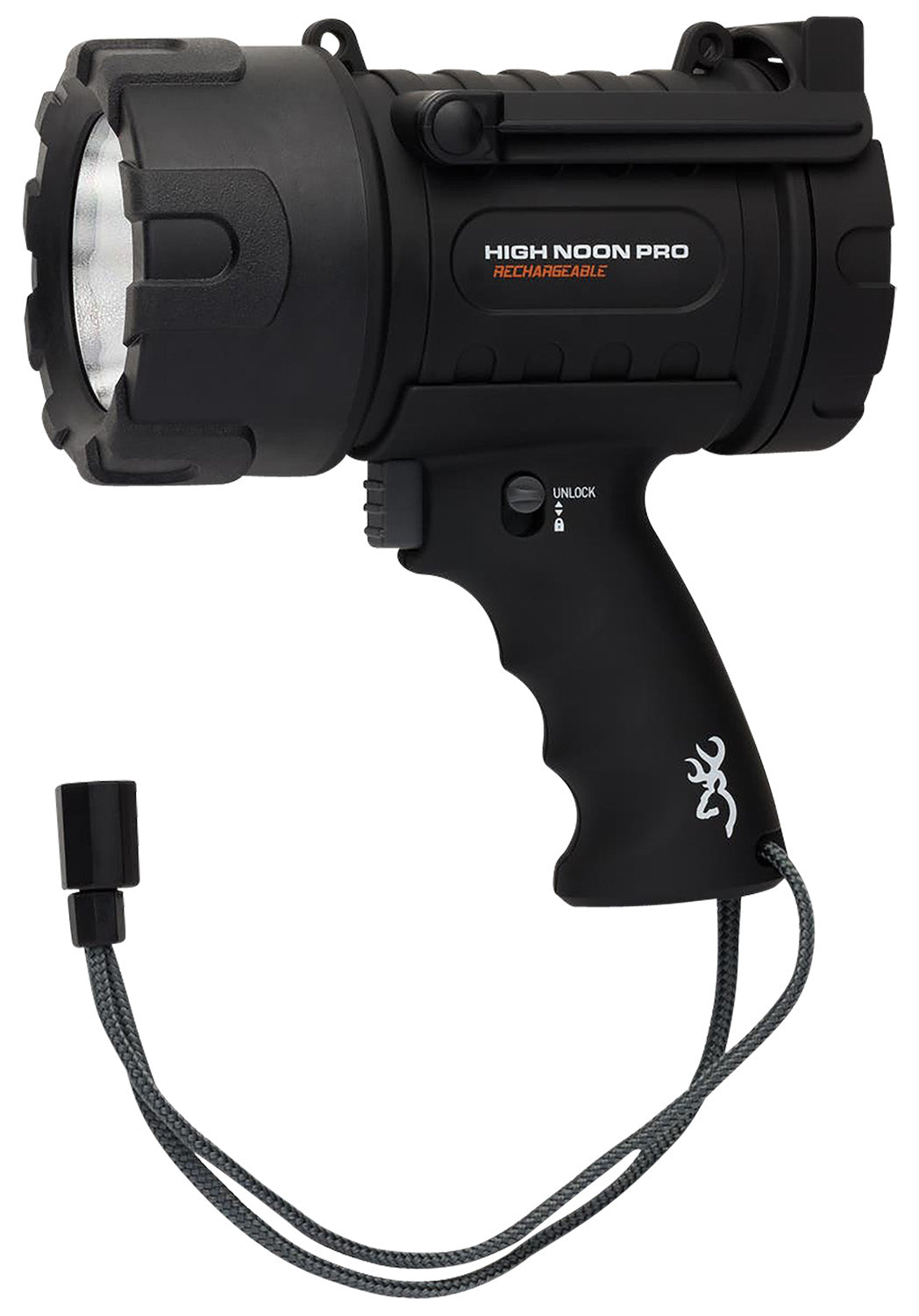 Browning High Noon Pro USB Spotlight Black 110-1400 Lumen White LED with Power Bank Feature