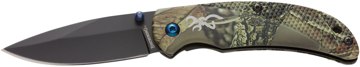 Browning 3220344 Prism 3 EDC Folder 2.38" 7Cr17MoV Black Oxide Blade Camo Anodized Handle Pocket Clip