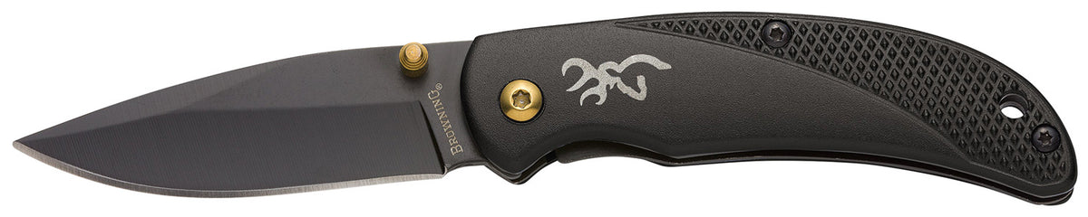 Browning 3220340 Prism 3 EDC Folder 2.38" 7Cr17MoV Black Oxide Blade Black Anodized Handle Pocket Clip