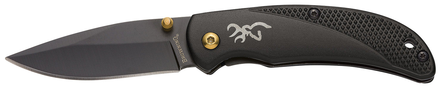 Browning 3220340 Prism 3 EDC Folder 2.38" 7Cr17MoV Black Oxide Blade Black Anodized Handle Pocket Clip