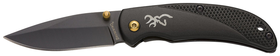 Browning 3220340 Prism 3 EDC Folder 2.38" 7Cr17MoV Black Oxide Blade Black Anodized Handle Pocket Clip
