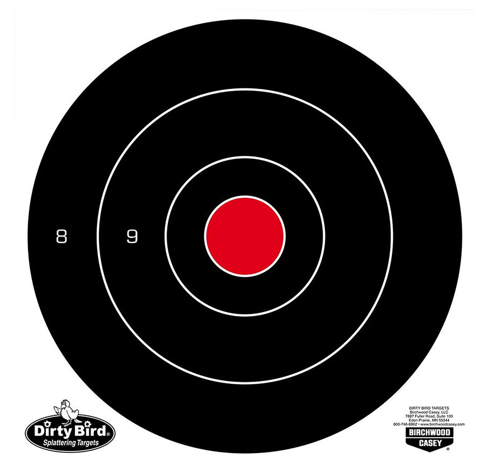 Birchwood Casey 35825 Dirty Bird 8" Tagboard Bullseye Hanging Target Black/White 25 PK