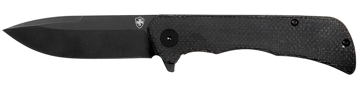 Templar Knife Paladin 3.27" Folding Drop Point D2 Steel Blade, Black Micarta Linerlock Handle with Pocket Clip