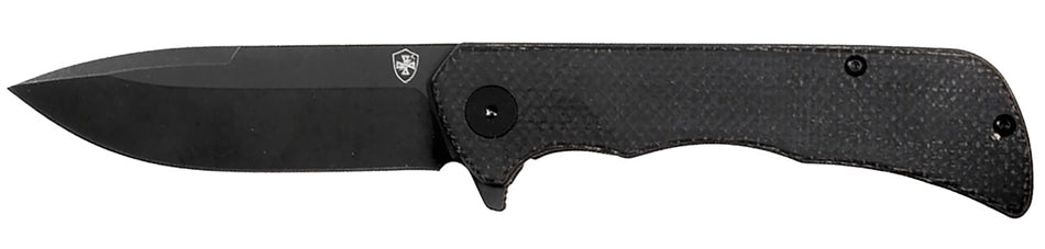 Templar Knife Paladin 3.27" Folding Drop Point D2 Steel Blade, Black Micarta Linerlock Handle with Pocket Clip
