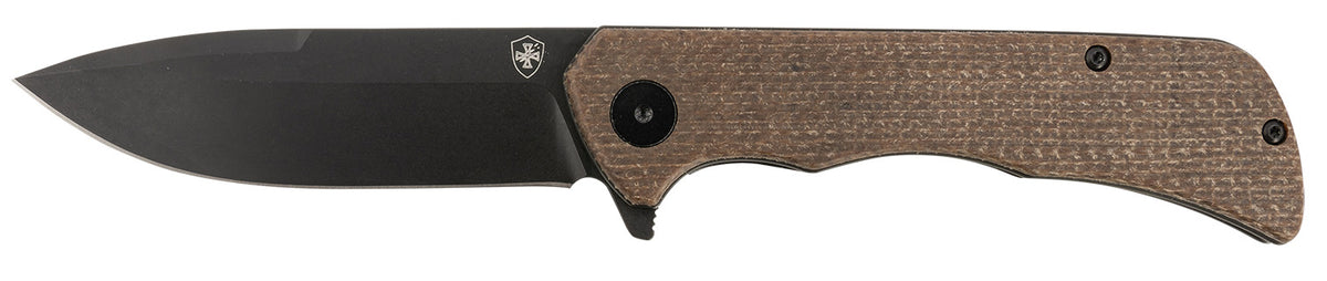 Templar Knife Paladin 3.27" Folding Drop Point D2 Steel Blade, Brown Micarta Linerlock Handle with Pocket Clip