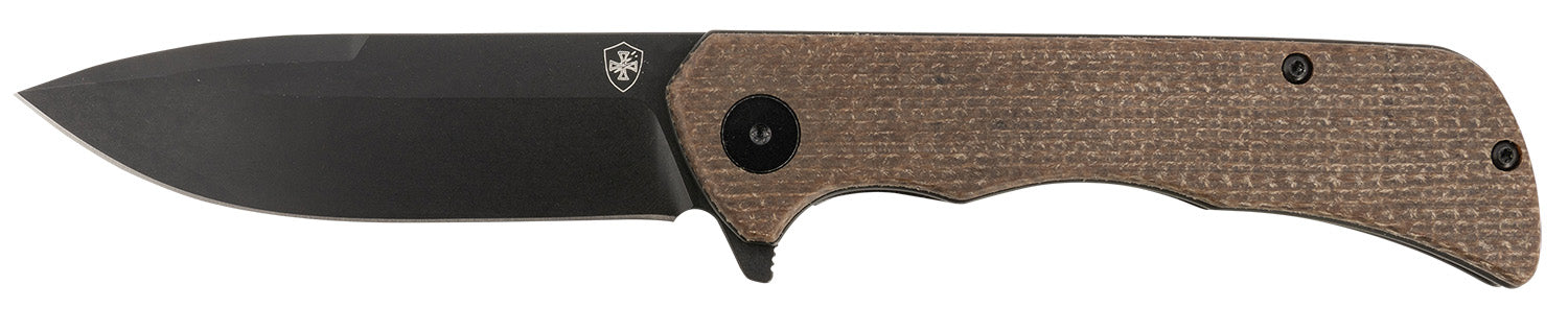 Templar Knife Paladin 3.27" Folding Drop Point D2 Steel Blade, Brown Micarta Linerlock Handle with Pocket Clip