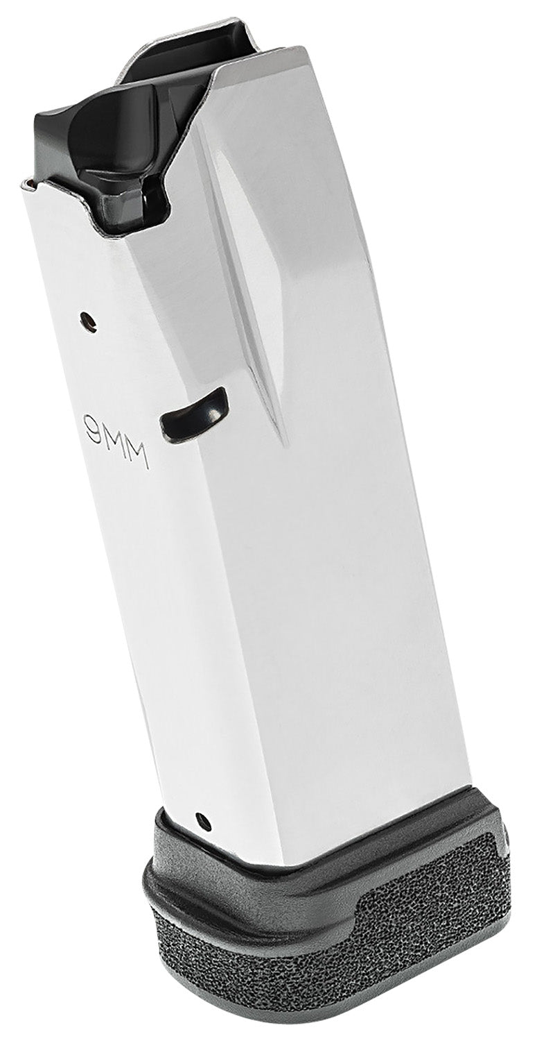 Springfield Hellcat Pro 17-Round 9mm Stainless Steel Magazine with Extended Black Polymer Basepad