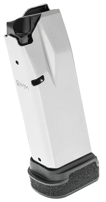 Springfield Hellcat Pro 17-Round 9mm Stainless Steel Magazine with Extended Black Polymer Basepad