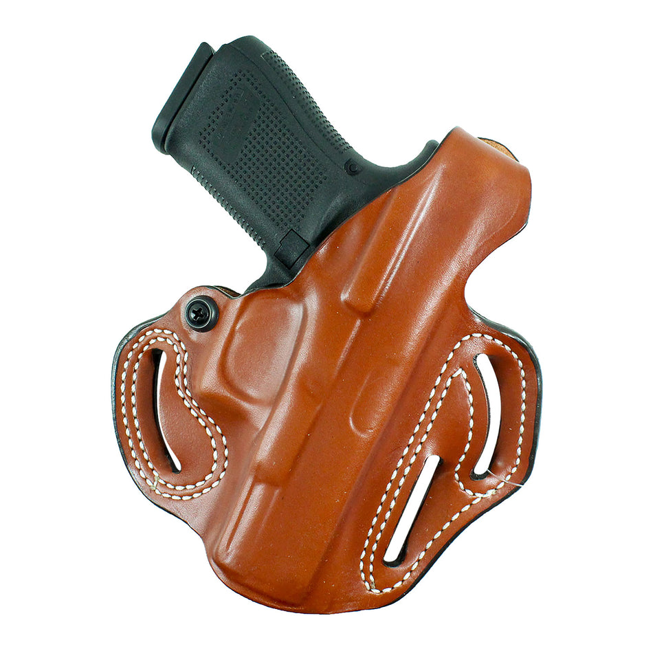 DeSantis Thumb Break Scabbard OWB Tan Leather Belt Slide Holster Sig P365-XMACRO w/wo Red Dot Right Hand