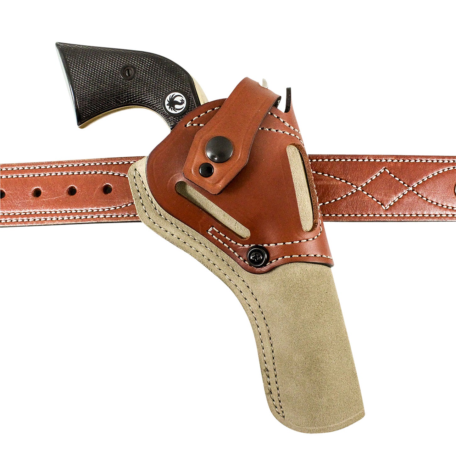 DeSantis 189NJ3UZ0 Wild Hog Ambidextrous OWB Natural Leather Holster Heritage Rough Rider 6.5"