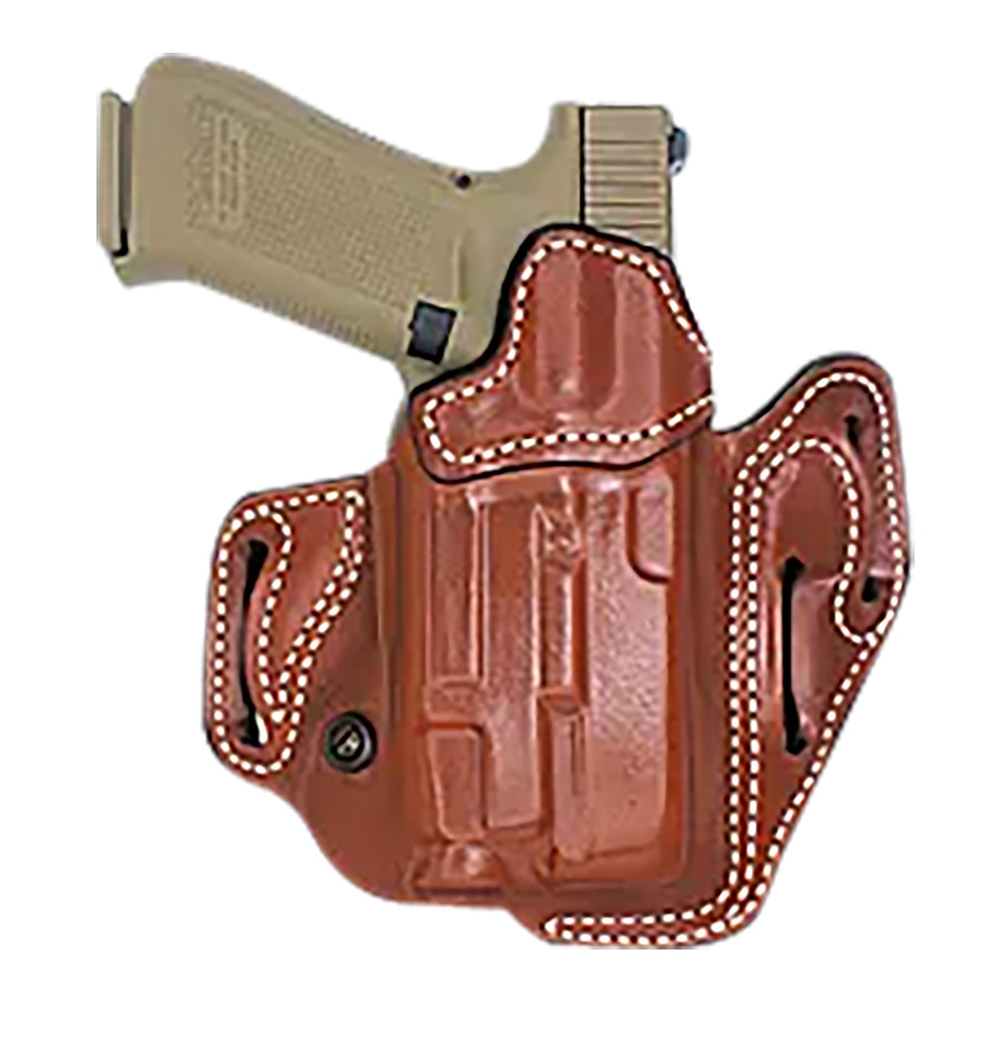 DeSantis 201TA2SZ0 Vengeance Scabbard Right Hand OWB Tan Leather Holster Sig P320C/P250C w/RD