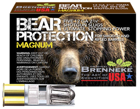 Brenneke Bear Protection Magnum Shotgun Ammo 12 Gauge 2.75 in 1-3/8 oz Slug