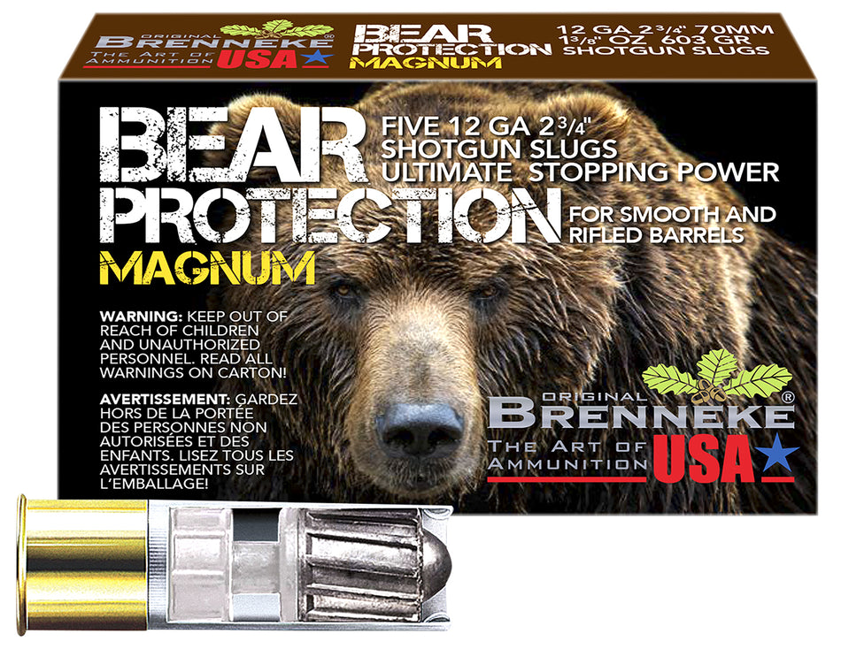 Brenneke Bear Protection Magnum Shotgun Ammo 12 Gauge 2.75 in 1-3/8 oz Slug