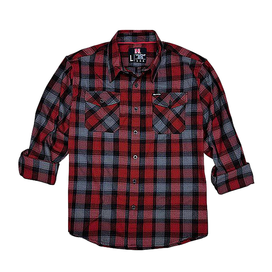 Hornady Gear 32193 Red/Black/Gray Flannel Shirt Large Relaxed Fit