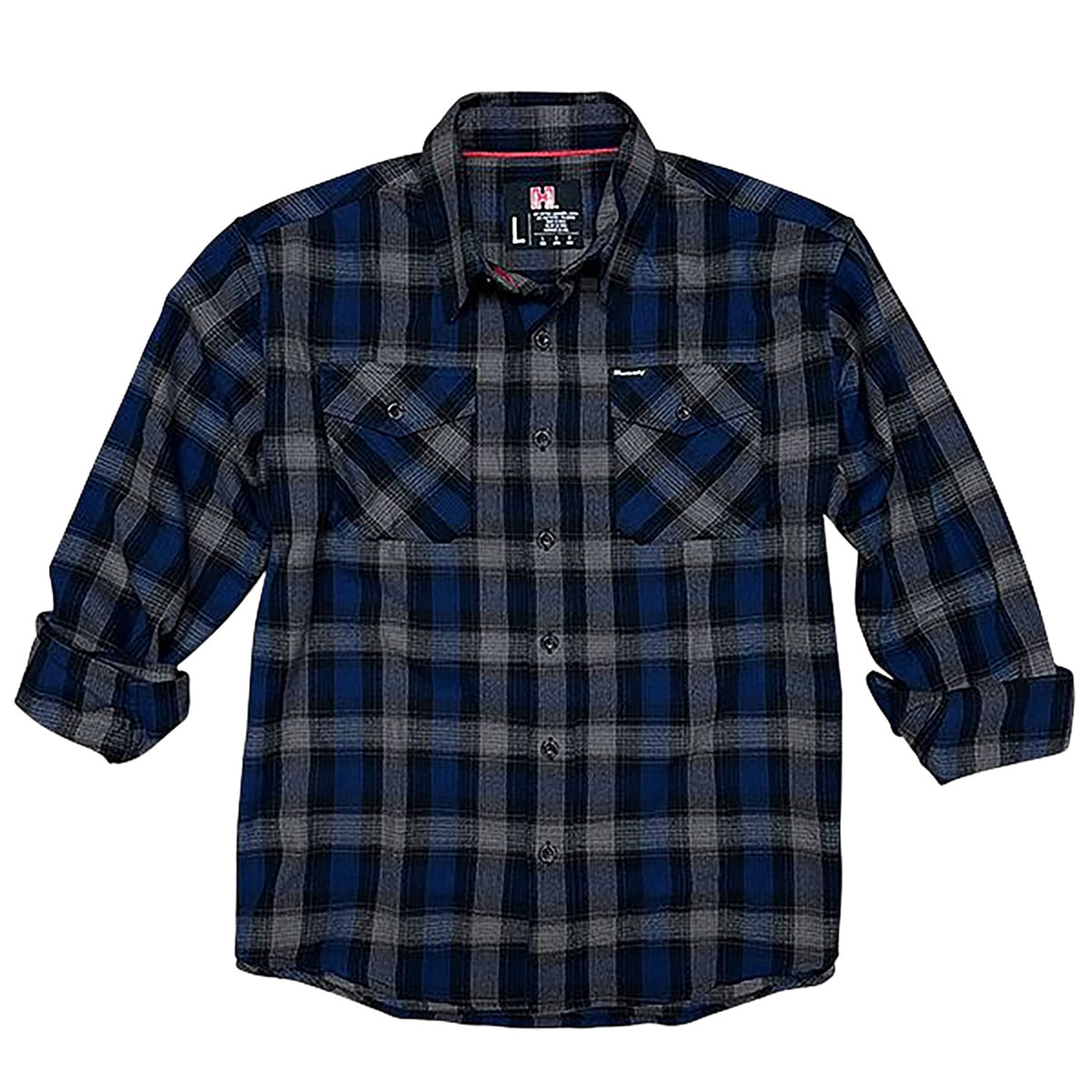 Hornady Gear 32203 Navy/Black/Gray Flannel Shirt Large Relaxed Fit