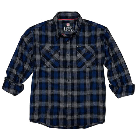 Hornady Gear 32203 Navy/Black/Gray Flannel Shirt Large Relaxed Fit