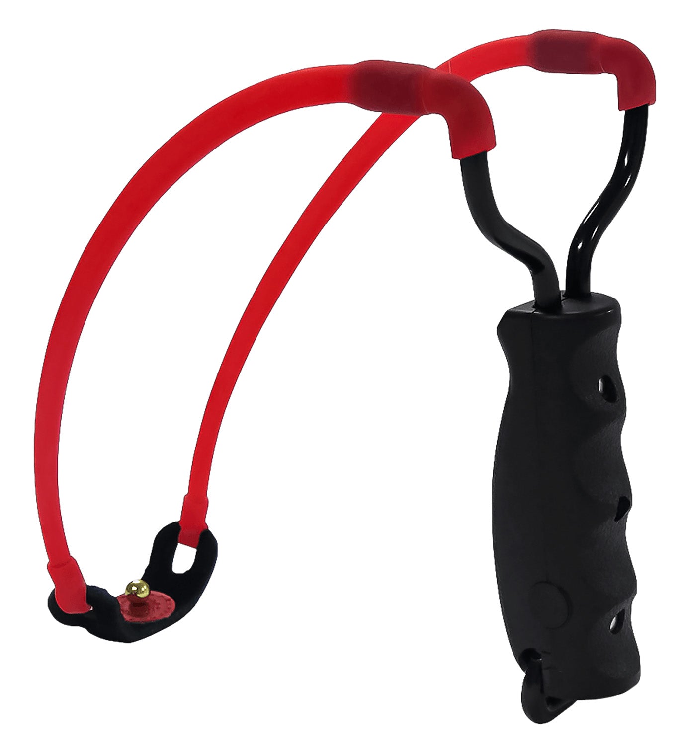 Marksman 3030 Steel Yoke Traditional Slingshot Red Band Black Molded Grip