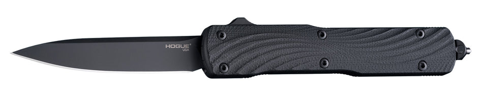 Hogue 34870 Counterstrike OTF 3.35" Drop Point Plain Blade, CPM 20V Black PVD, Aluminum/G10 Handle & Glass Breaker