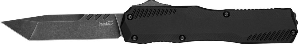 Kershaw Livewire OTF Auto Tanto 3.30" CPM MagnaCut Black DLC Blade, Textured Black Anodized Aluminum Handle with Deep-Carry Clip