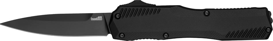 Kershaw Livewire All-Black OTF Auto 3.30" Spear Point CPM MagnaCut Black DLC Blade, Textured Black Anodized Aluminum Handle, Pocket Clip