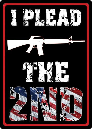 Rivers Edge 12"x17" I Plead The Second Embossed Tin Sign