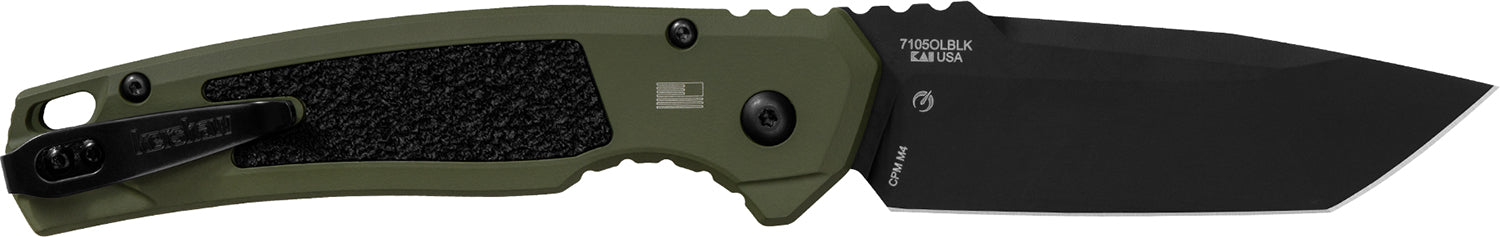 Kershaw Launch 16 Automatic Tanto Pocket Knife 3.45" CPM M4 Steel Blade, Olive Cerakote Aluminum Handle