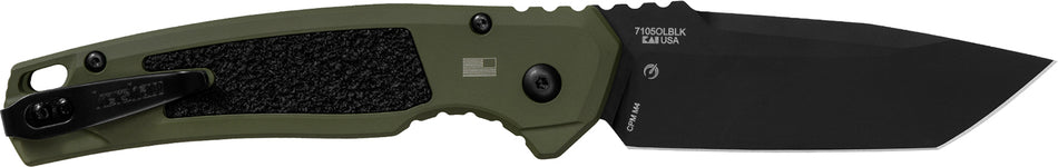 Kershaw Launch 16 Automatic Tanto Pocket Knife 3.45" CPM M4 Steel Blade, Olive Cerakote Aluminum Handle