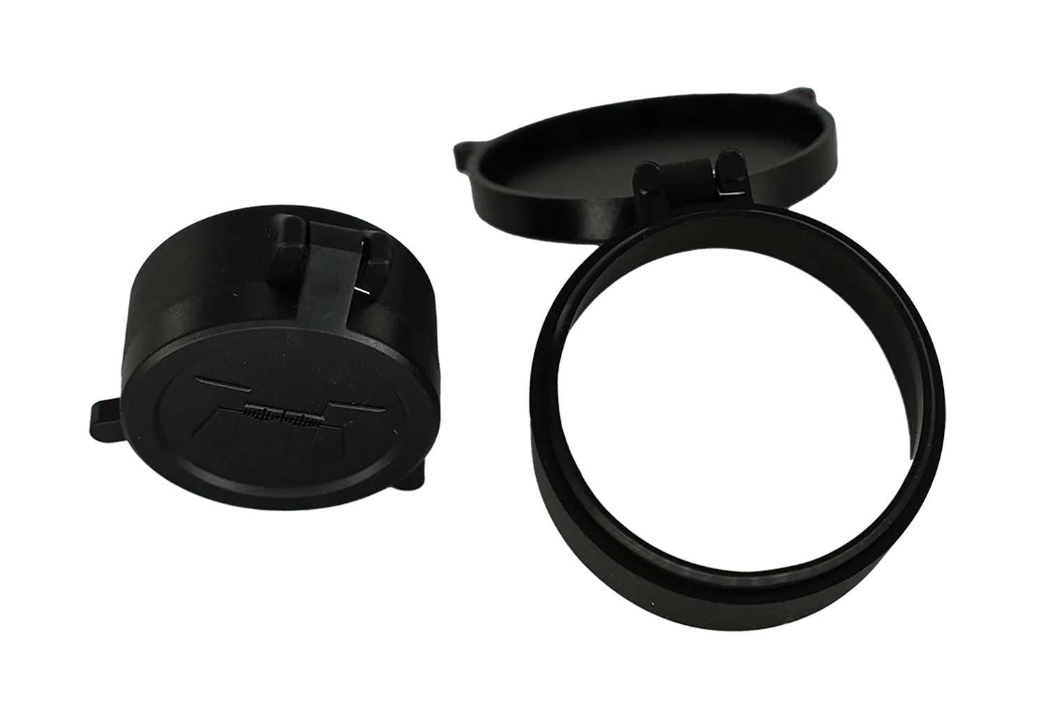Huskemaw Optics Spring-Activated Flip-Up Lens Caps Black Rubber 50mm for 5-20x50mm Tactical Hunter