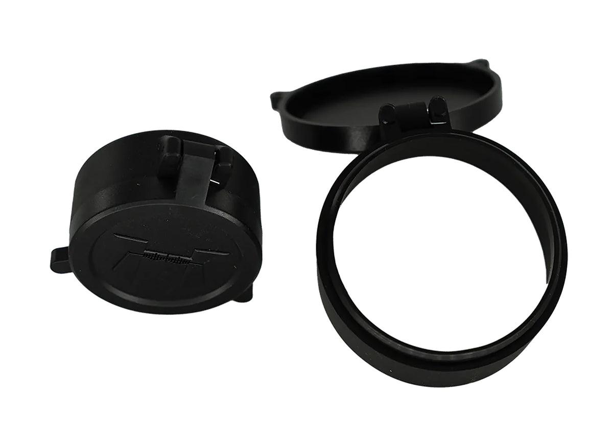 Huskemaw Optics Spring-Activated Flip-Up Lens Caps Black Rubber 56mm for 5-30x56mm Tactical Hunter