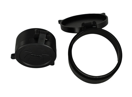 Huskemaw Optics Spring-Activated Flip-Up Lens Caps Black Rubber 56mm for 5-30x56mm Tactical Hunter