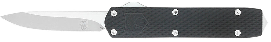 CobraTec Knives Mini Mamba Gen II 2.25" OTF Plain Stonewashed D2 Steel Blade Black Handle