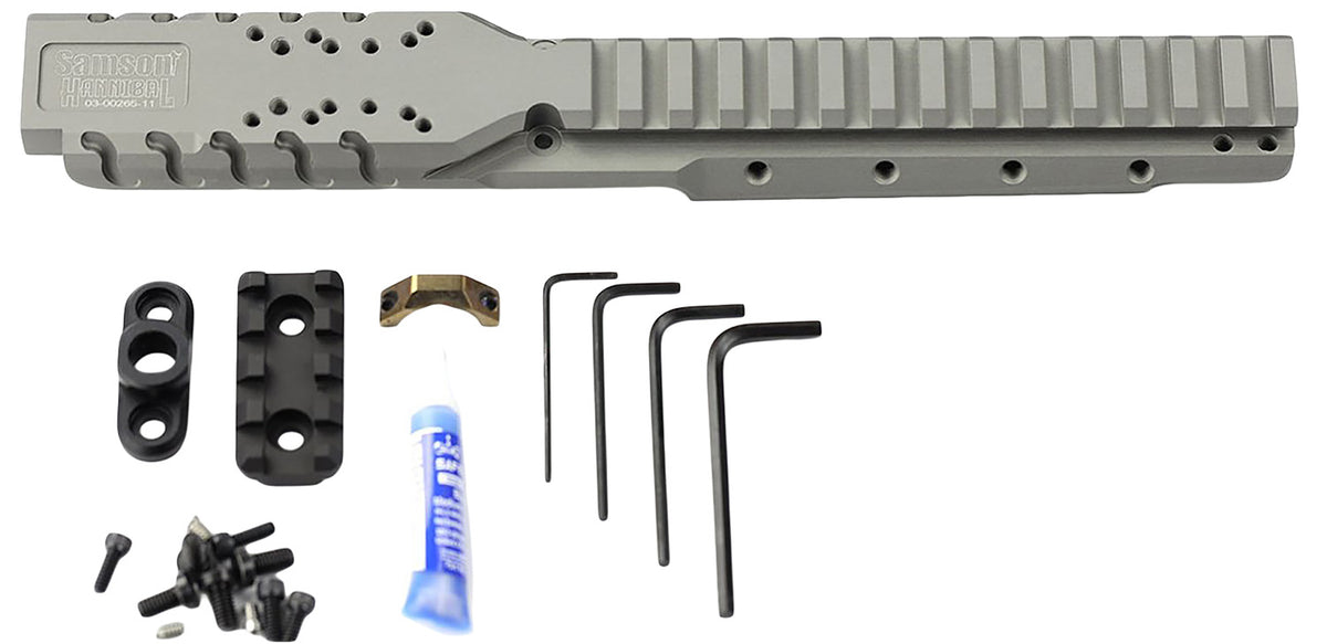 Samson 030026511 Natural Gray Hannibal Rail 0 MOA Ruger Mini-14 or Mini Thirty 2008+ Optic Mount with QD Swivel