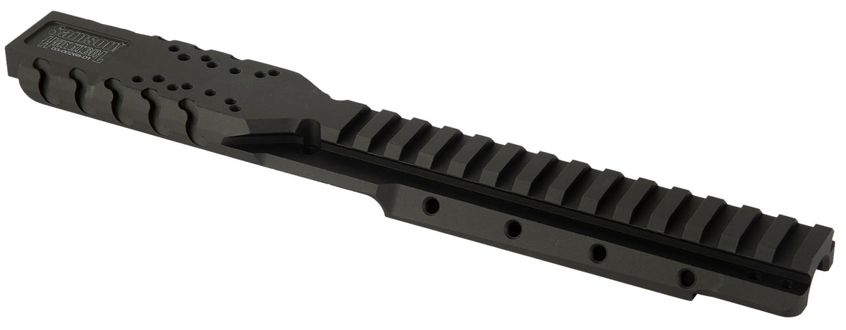 Samson 030026801 Black Anodized Hannibal Rail 0 MOA Ruger Mini-14 2007 Earlier Optic Mount with QD Swivel