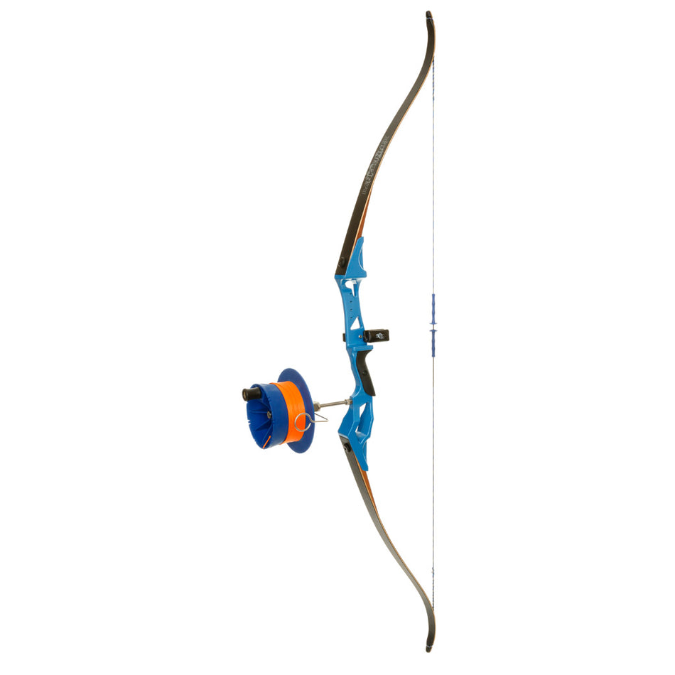 Fin Finder Bank Runner 35# Recurve Package Blue with Sidewinder Reel RH