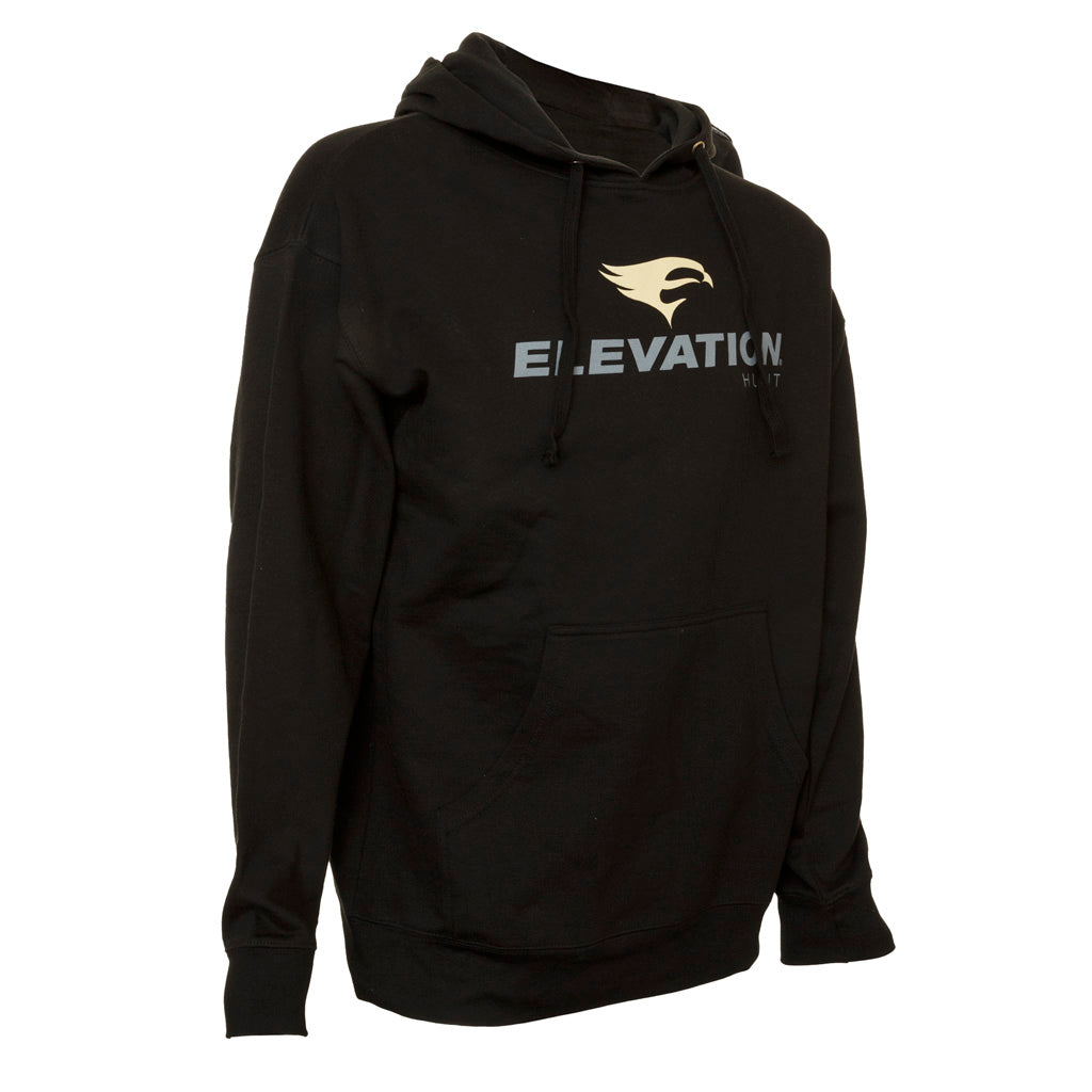 Black Large Elevation TOPO Pullover Hoodie with Falcon Topographic Design