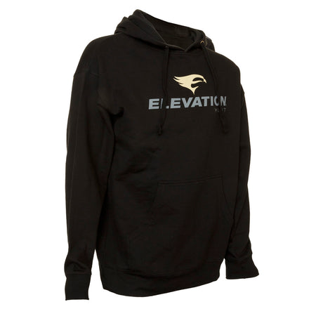 Black Large Elevation TOPO Pullover Hoodie with Falcon Topographic Design
