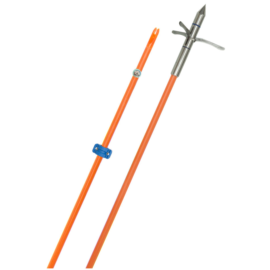 Fin Finder Raider Pro Bowfishing Arrow with Kraken 3 Barb Point Orange