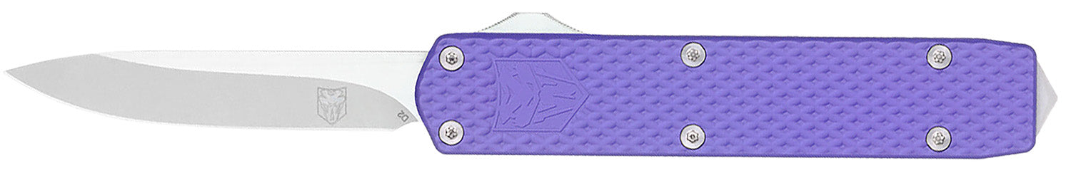CobraTec Knives Mini Mamba Gen II 2.25" OTF Stonewashed D2 Steel Blade Purple Aluminum Handle