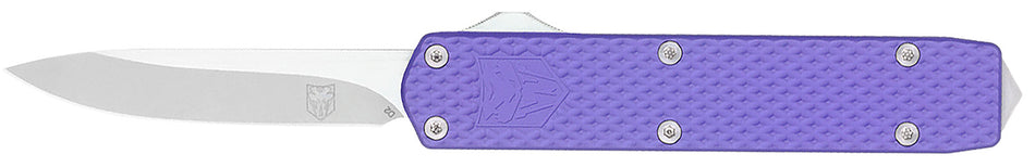 CobraTec Knives Mini Mamba Gen II 2.25" OTF Stonewashed D2 Steel Blade Purple Aluminum Handle