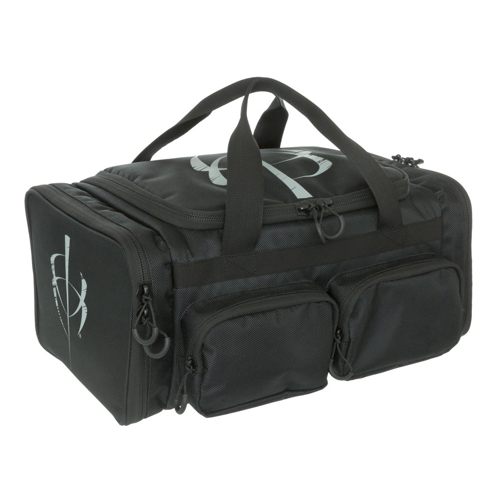 BlackHeart Respondent Black Handgun Range Bag with Ammo Carrier and Pistol Sleeve