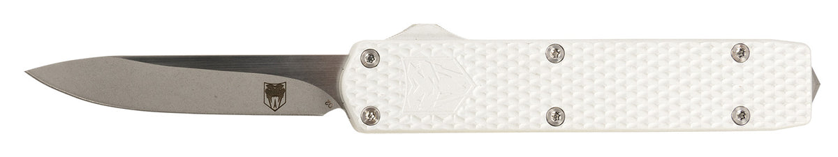 CobraTec Knives Mini Mamba Gen II 2.25" OTF Stonewashed D2 Steel Blade Silver Aluminum Handle