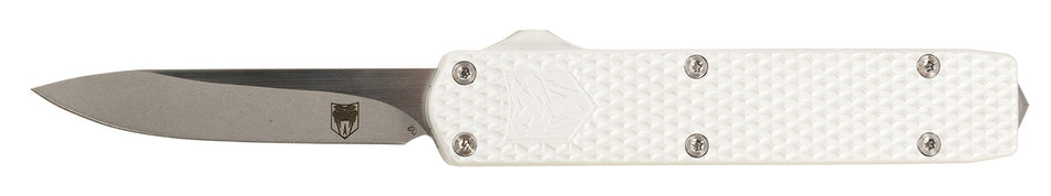 CobraTec Knives Mini Mamba Gen II 2.25" OTF Stonewashed D2 Steel Blade Silver Aluminum Handle